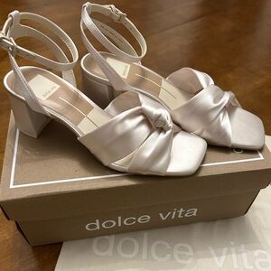 Dolce Vita Brenna Heels, Satin Ivory, NWT